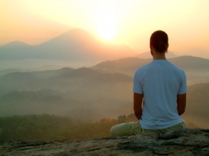 man sunrise meditatiion